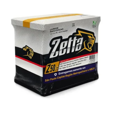 Bateria Zetta 50Ah Caixa Alta